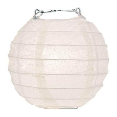 10 Socket Beige Round Paper Lantern Party String Lights (4" Lanterns, Expandable) - AsianImportStore.com - B2B Wholesale Lighting & Decor since 2002