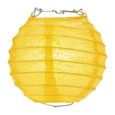 10 Socket Yellow Round Paper Lantern Party String Lights (4" Lanterns, Expandable) - AsianImportStore.com - B2B Wholesale Lighting & Decor since 2002