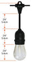 10 Suspended Socket Outdoor Commercial Shatterproof LED String Light Set, 21 FT Black Cord w/ E26, Weatherproof SJTW