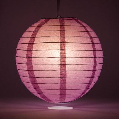 16" Violet / Orchid Round Paper Lantern, Even Ribbing, Chinese Hanging Wedding & Party Decoration - AsianImportStore.com - B2B Wholesale Lighting and Decor