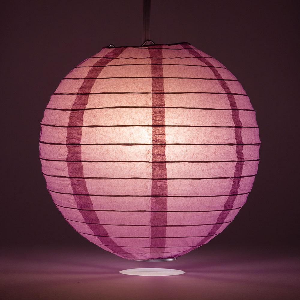 12" Violet / Orchid Round Paper Lantern, Even Ribbing, Chinese Hanging Wedding & Party Decoration - AsianImportStore.com - B2B Wholesale Lighting and Decor