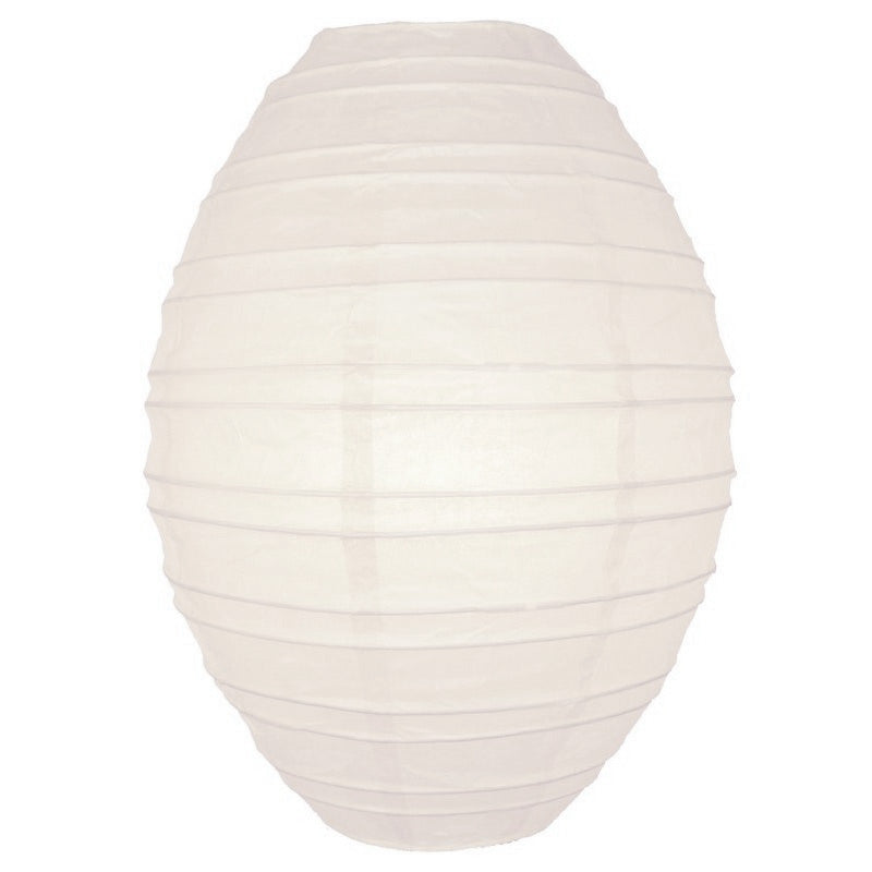 Beige / Ivory Kawaii Unique Oval Egg Shaped Paper Lantern, 10-inch x 14-inch