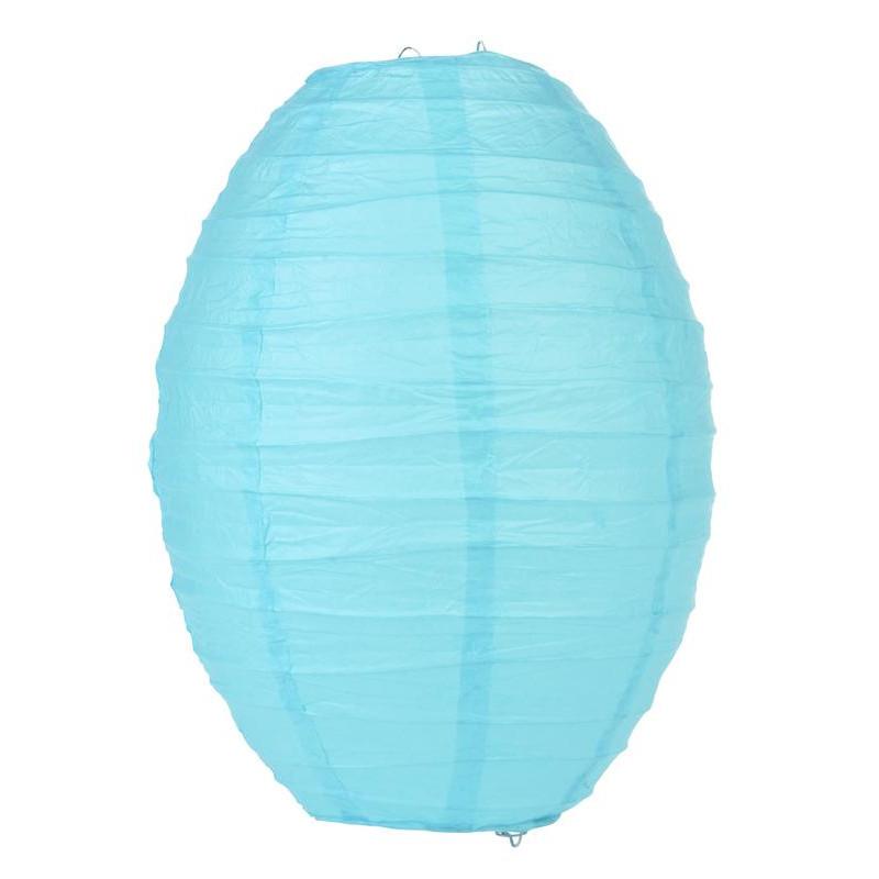 Water Blue Kawaii Unique Oval Egg Shaped Paper Lantern, 10-inch x 14-inch - AsianImportStore.com - B2B Wholesale Lighting and Decor