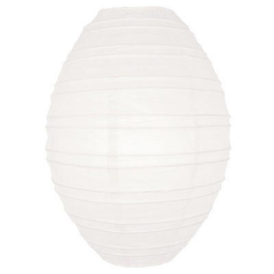 White Kawaii Unique Oval Egg Shaped Paper Lantern, 10-inch x 14-inch