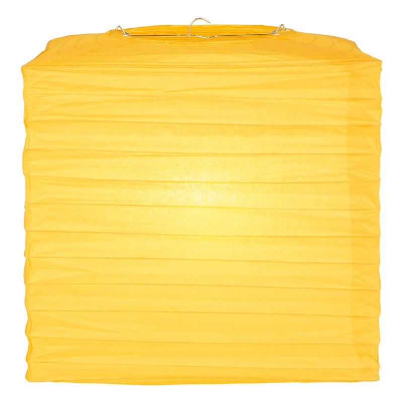 10" Yellow Square Shaped Paper Lantern - AsianImportStore.com - B2B Wholesale Lighting and Decor