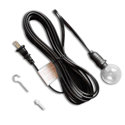11FT Black Weatherproof Outdoor Pendant Light Lamp Cord Kit, E12 C7 Base - AsianImportStore.com - B2B Wholesale Lighting and Decor