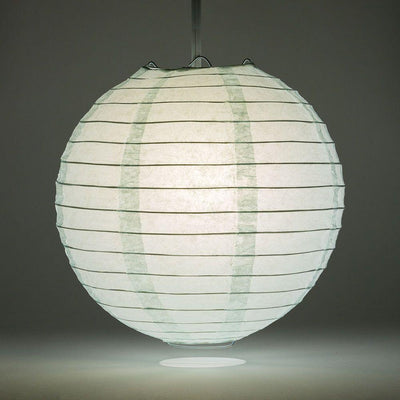 16" Arctic Spa Blue Round Paper Lantern, Even Ribbing, Chinese Hanging Wedding & Party Decoration - AsianImportStore.com - B2B Wholesale Lighting and Decor