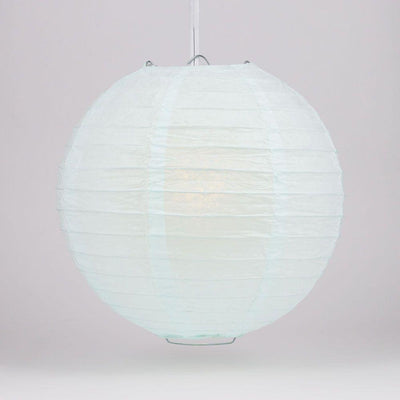 4" Arctic Spa Blue Round Paper Lantern, Even Ribbing, Hanging Decoration (10 PACK) - AsianImportStore.com - B2B Wholesale Lighting and Decor