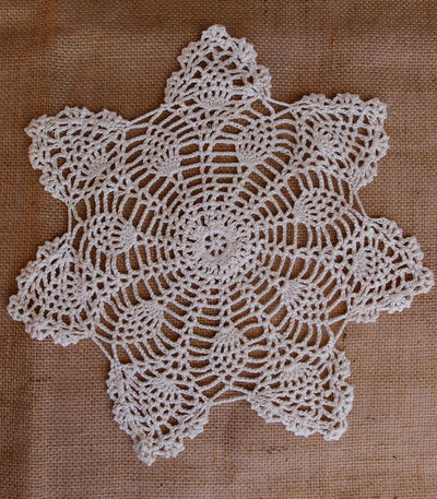 11.5" Bloom Shaped Crochet Lace Doily Placemats, Handmade Cotton Doilies - Beige (2 Pack) - AsianImportStore.com - B2B Wholesale Lighting and Decor