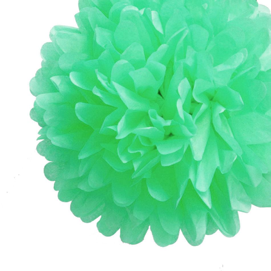 EZ-Fluff 12" Cool Mint Green Tissue Paper Pom Poms Flowers Balls, Hanging Decorations (100 PACK) - AsianImportStore.com - B2B Wholesale Lighting and Décor