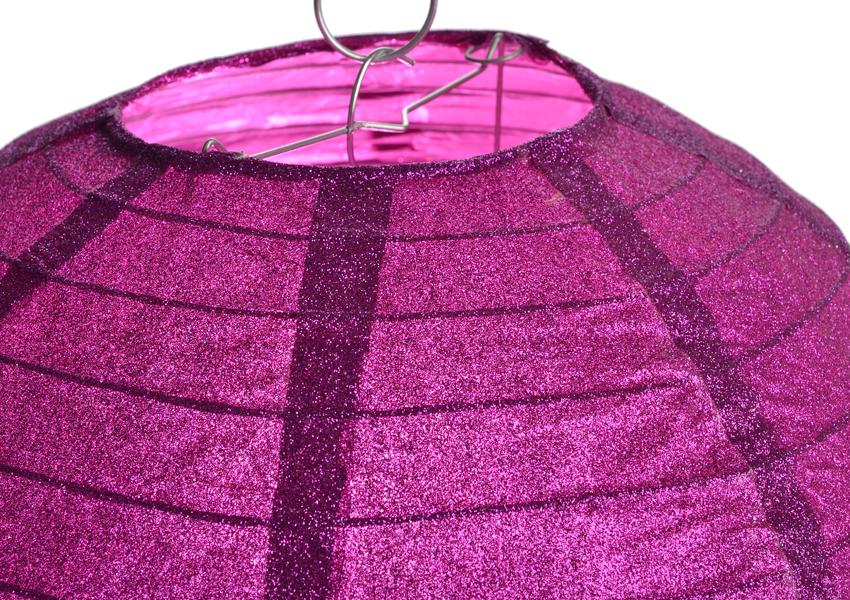 12" Ultra Violet Glitter Round Paper Lantern, Hanging - AsianImportStore.com - B2B Wholesale Lighting and Decor