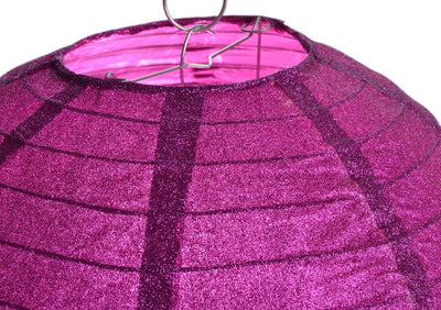 12" Ultra Violet Glitter Round Paper Lantern, Hanging - AsianImportStore.com - B2B Wholesale Lighting and Decor