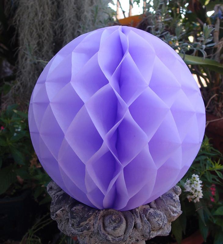 12" Lavender Round Tissue Lantern, Honeycomb Ball, Hanging (102 PACK) - AsianImportStore.com - B2B Wholesale Lighting and Décor