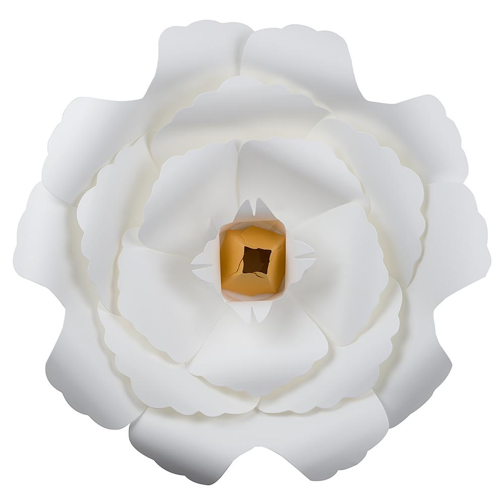 12-Pc Combo White Peony / Gold Lotus Paper Flower Backdrop Wall Decor for Weddings, Photo Shoots, Birthday Parties and More - AsianImportStore.com - B2B Wholesale Lighting and Decor