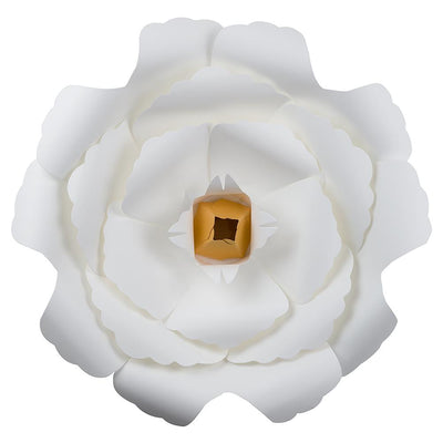 12-Pc Combo White Peony / Gold Lotus Paper Flower Backdrop Wall Decor for Weddings, Photo Shoots, Birthday Parties and More - AsianImportStore.com - B2B Wholesale Lighting and Decor