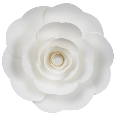 (Discontinued) (24 PACK) Premium Large 12" Pre-made White Ranunculus Paper Flower Backdrop Wall Decor for Weddings, Photo Shoots, Birthday Parties and more