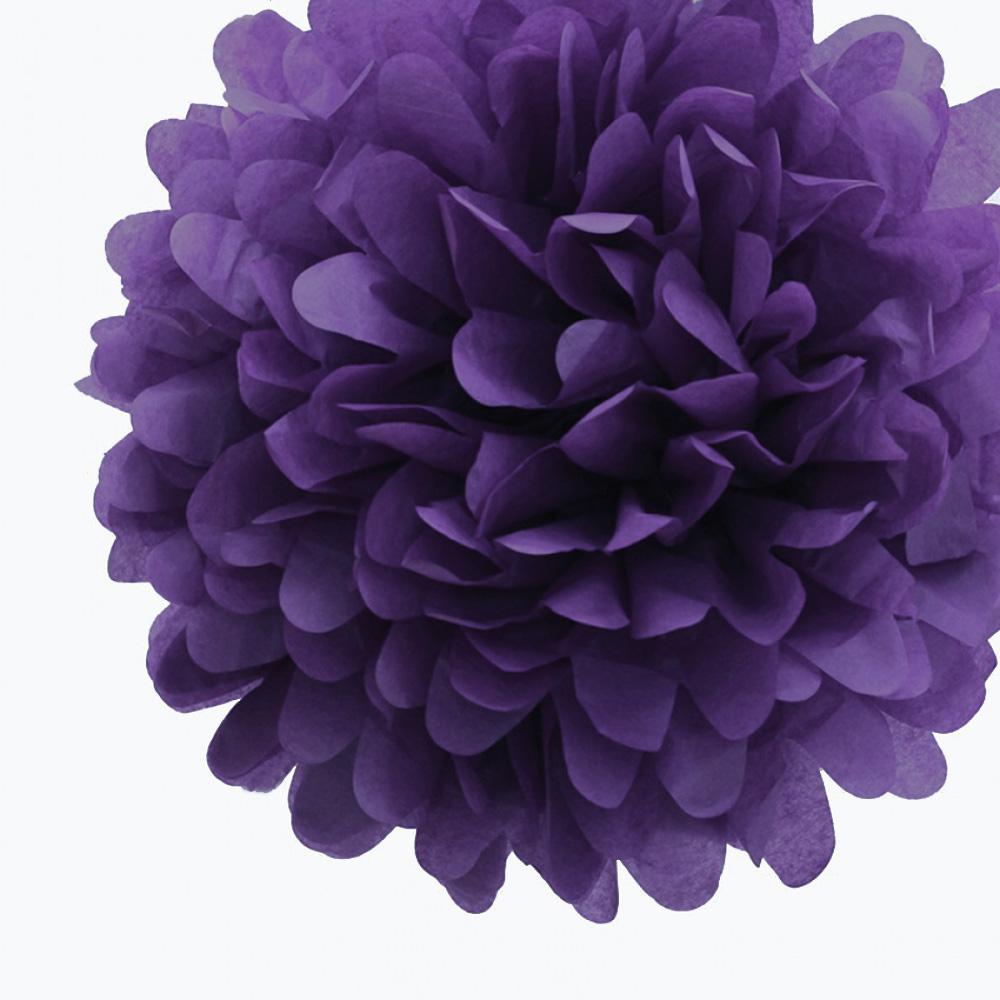 EZ-Fluff 12" Plum Tissue Paper Pom Poms Flowers Balls, Decorations (4 PACK) - AsianImportStore.com - B2B Wholesale Lighting and Decor