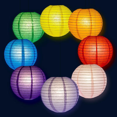 30" to 36" Even Ribbing Paper Lanterns - Various Colors Available - AsianImportStore.com - B2B Wholesale Lighting & Decor since 2002