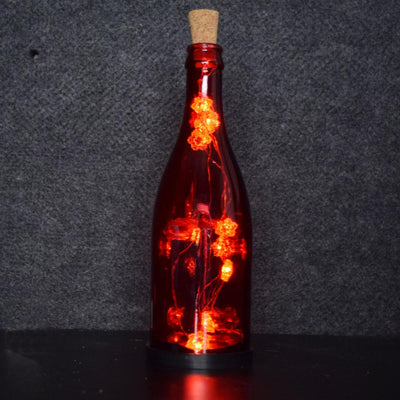 12" Red Snowflake LED Wine Bottle Fairy Light Glass Christmas Holiday Decoration - AsianImportStore.com - B2B Wholesale Lighting and Decor