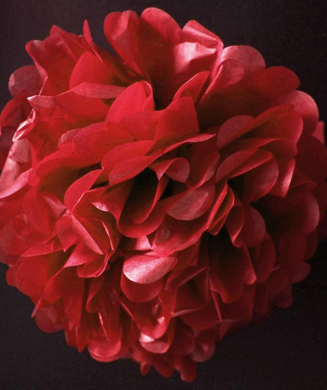 BLOWOUT (100 PACK) EZ-Fluff 12" Roseate Tissue Paper Pom Poms Flowers Balls, Decorations
