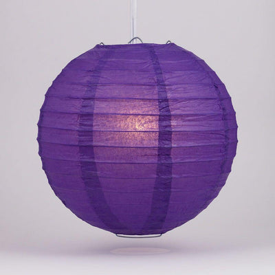 4" Royal Purple Round Paper Lantern, Even Ribbing, Hanging Decoration (10 PACK) - AsianImportStore.com - B2B Wholesale Lighting and Decor