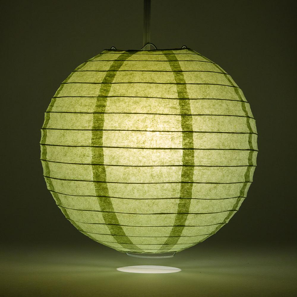 14" Sea Green Round Paper Lantern, Even Ribbing, Chinese Hanging Wedding & Party Decoration - AsianImportStore.com - B2B Wholesale Lighting and Decor