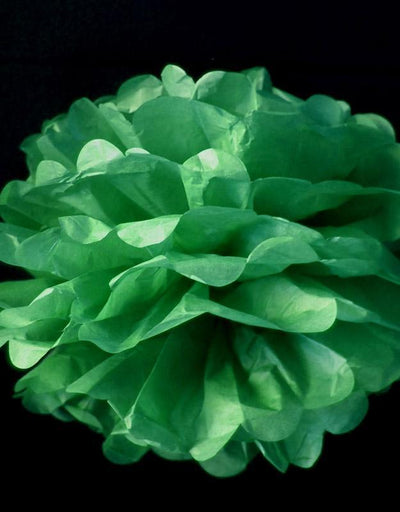 (Discontinued) (100 PACK) EZ-Fluff 12" Dark Green Tissue Paper Pom Poms Flowers Balls, Decorations