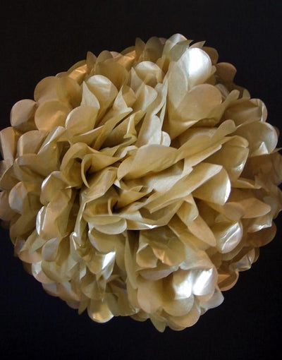 EZ-Fluff 12" Gold Tissue Paper Pom Poms Flowers Balls, Decorations (4 PACK) - AsianImportStore.com - B2B Wholesale Lighting and Decor