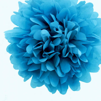 (Discontinued) (100 PACK) EZ-Fluff 16" Turquoise Tissue Paper Pom Poms Flowers Balls, Decorations