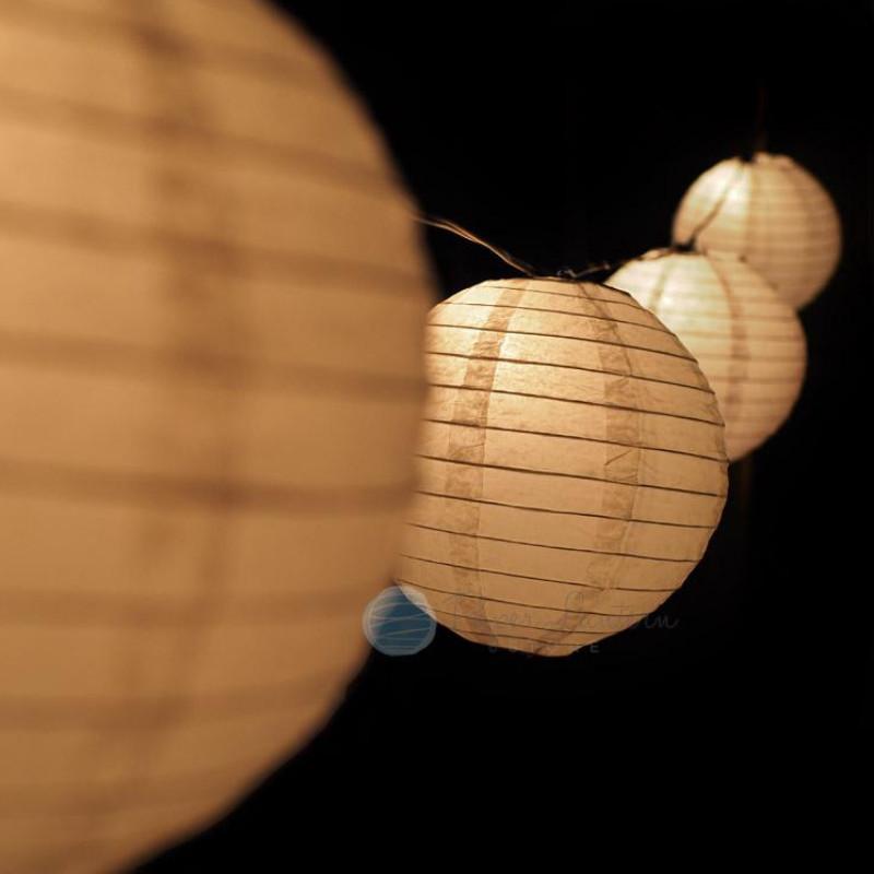 MoonBright 12" Warm White Paper Lantern String Light Set (10-PACK Combo Kit) - AsianImportStore.com - B2B Wholesale Lighting and Decor