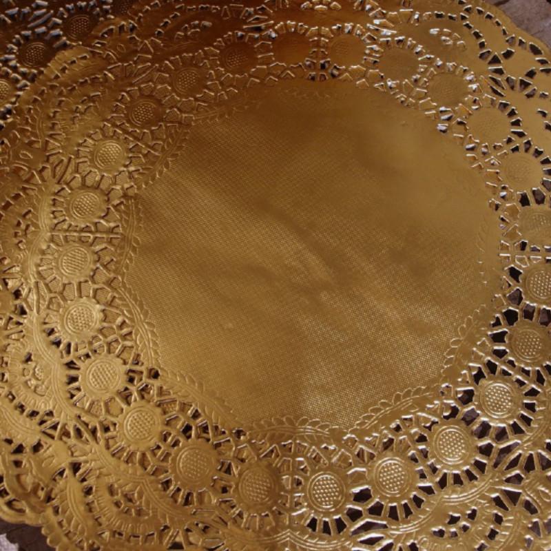 11.5" Round Gold Foil Doily Placemats, Metallic (50 Pack) - AsianImportStore.com - B2B Wholesale Lighting and Decor
