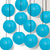 12 PACK | 12" Turquoise Blue Even Ribbing Round Paper Lantern, Hanging Combo Set - AsianImportStore.com - B2B Wholesale Lighting and Decor