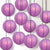 12 PACK | 12" Violet Even Ribbing Round Paper Lantern, Hanging Combo Set - AsianImportStore.com - B2B Wholesale Lighting and Decor