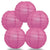 5 PACK | 12"  Fuchsia / Hot Pink Crisscross Ribbing, Hanging Paper Lanterns - AsianImportStore.com - B2B Wholesale Lighting and Decor