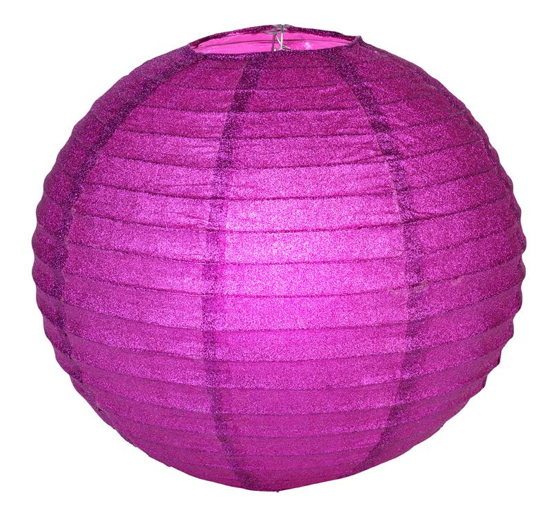 12" Ultra Violet Glitter Round Paper Lantern, Hanging - AsianImportStore.com - B2B Wholesale Lighting and Decor