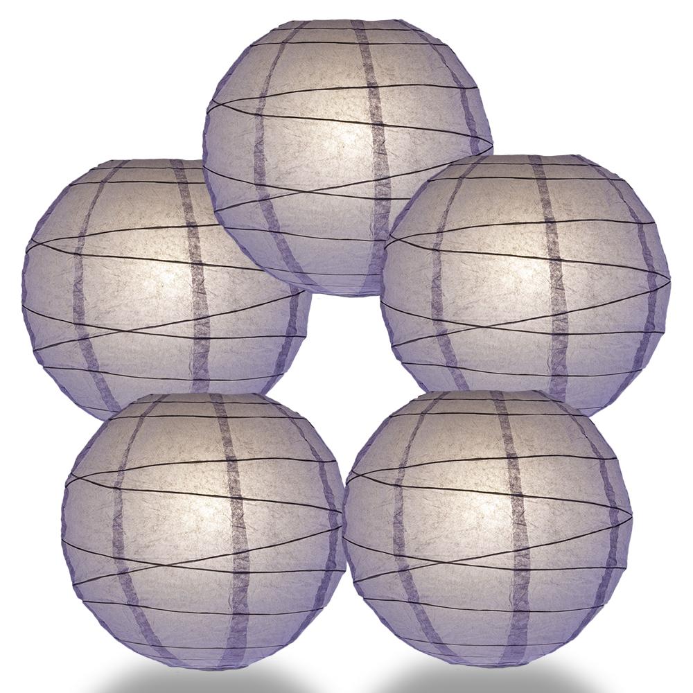 5 PACK | 12"  Lavender Crisscross Ribbing, Hanging Paper Lanterns - AsianImportStore.com - B2B Wholesale Lighting and Decor