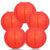 5 PACK | 12" Red Even Ribbing Round Paper Lanterns - AsianImportStore.com - B2B Wholesale Lighting and Decor