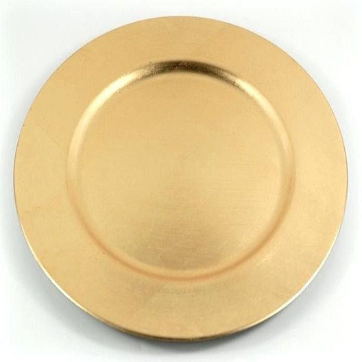 (Discontinued) BULK PACK (6) | 13 Inch Gold Heavy Duty Wedding Charger Plate, Antique Finish