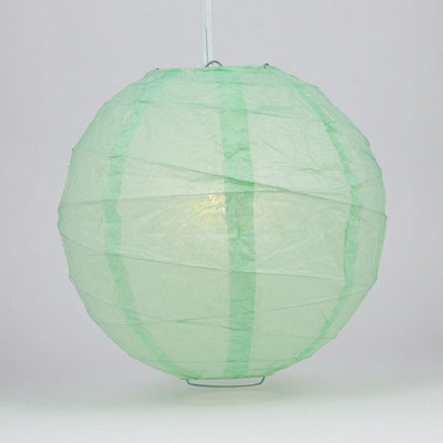 14" Cool Mint Green Round Paper Lantern, Crisscross Ribbing, Chinese Hanging Wedding & Party Decoration - AsianImportStore.com - B2B Wholesale Lighting and Decor