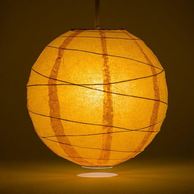 20" Orange Round Paper Lantern, Crisscross Ribbing, Chinese Hanging Wedding & Party Decoration - AsianImportStore.com - B2B Wholesale Lighting and Decor