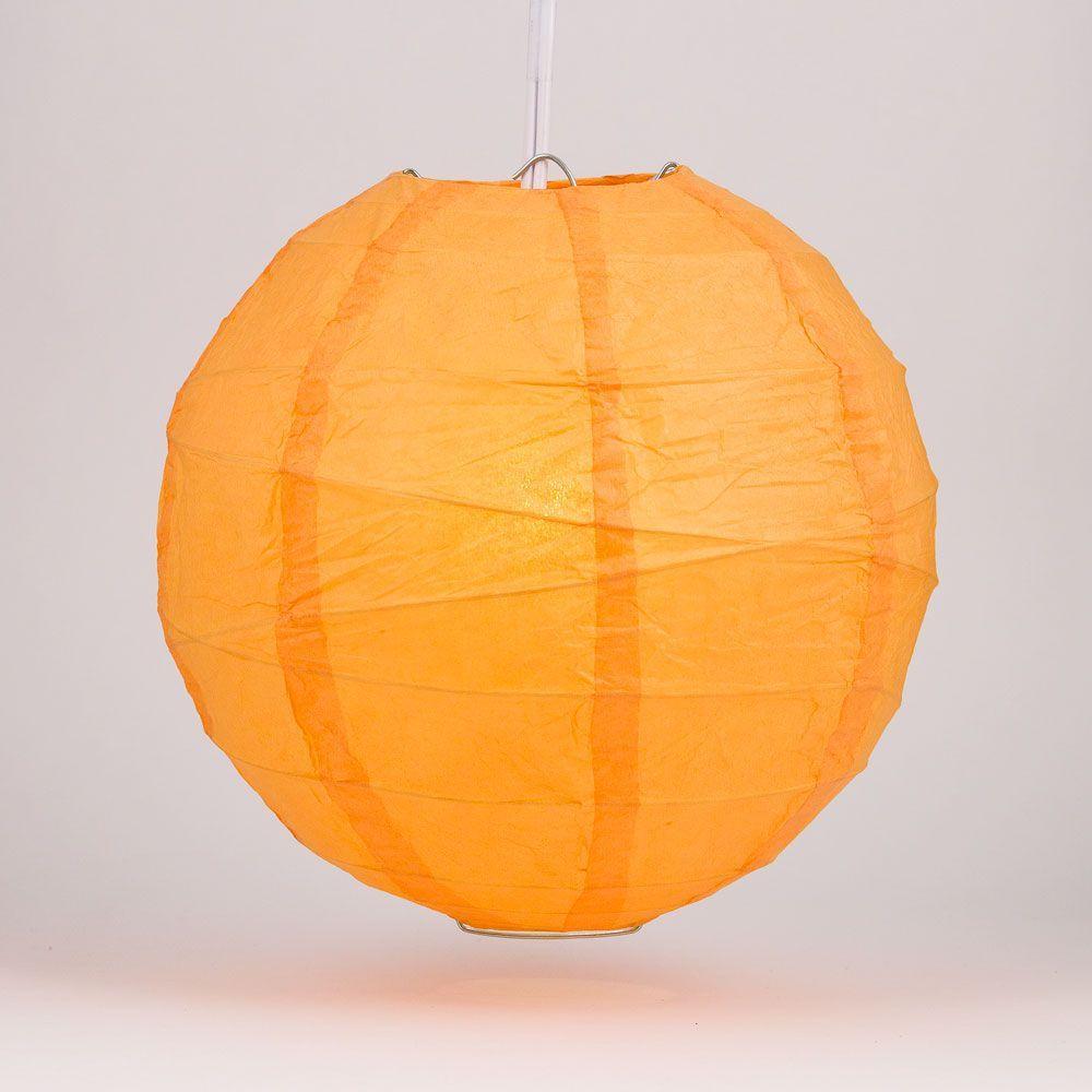 16" Orange Round Paper Lantern, Crisscross Ribbing, Chinese Hanging Wedding & Party Decoration - AsianImportStore.com - B2B Wholesale Lighting and Decor