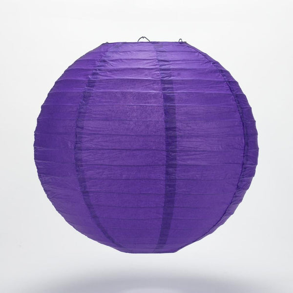 12" Plum Purple Round Paper Lantern, Even Ribbing, Hanging Decoration - AsianImportStore.com - B2B Wholesale Lighting and Decor