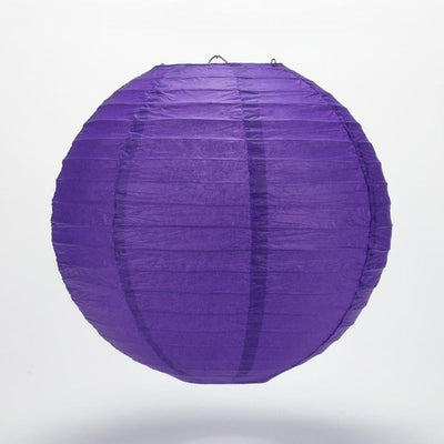 12" Plum Purple Round Paper Lantern, Even Ribbing, Hanging Decoration - AsianImportStore.com - B2B Wholesale Lighting and Decor