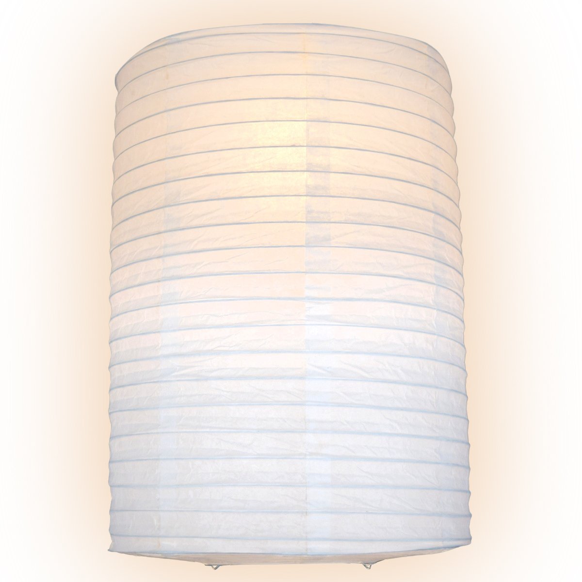 White Cylinder Unique Shaped Paper Lantern, 14-inch x 20-inch