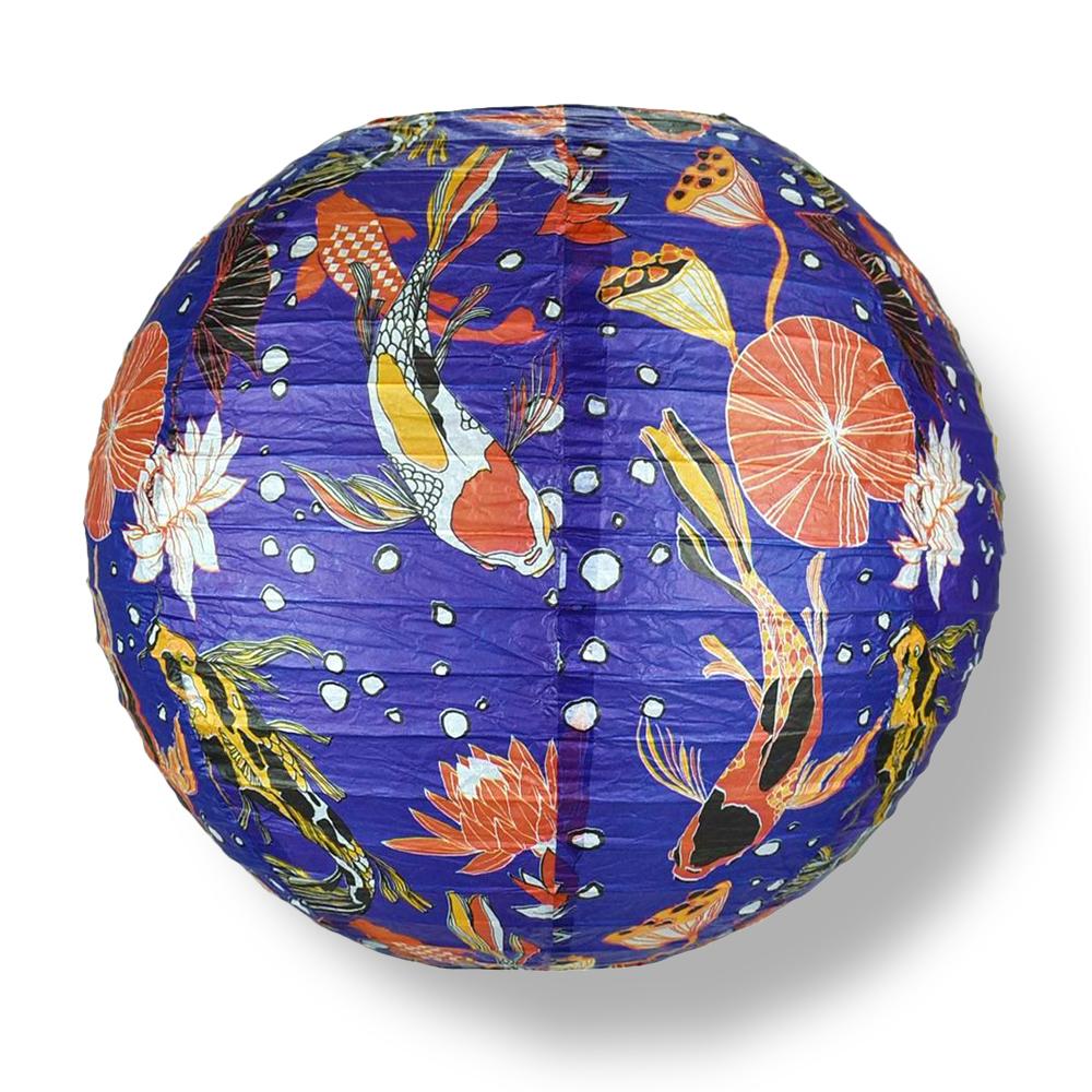 14 Inch Midnight Koi Fish Pond Premium Paper Lantern - AsianImportStore.com - B2B Wholesale Lighting and Decor