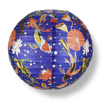 14 Inch Midnight Koi Fish Pond Premium Paper Lantern - AsianImportStore.com - B2B Wholesale Lighting and Decor