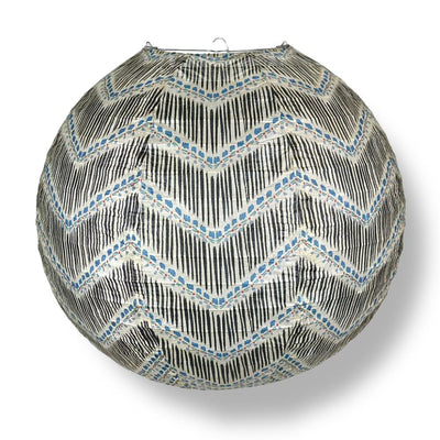 14 Inch Bohemian Brush Chevron Patterned Premium Paper Lantern - AsianImportStore.com - B2B Wholesale Lighting and Decor