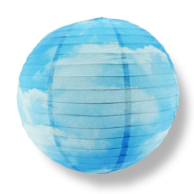 12 PACK | 14" Artisan Print Cotton Candy Clouds Paper Lantern, Design by Esper - AsianImportStore.com - B2B Wholesale Lighting and Decor