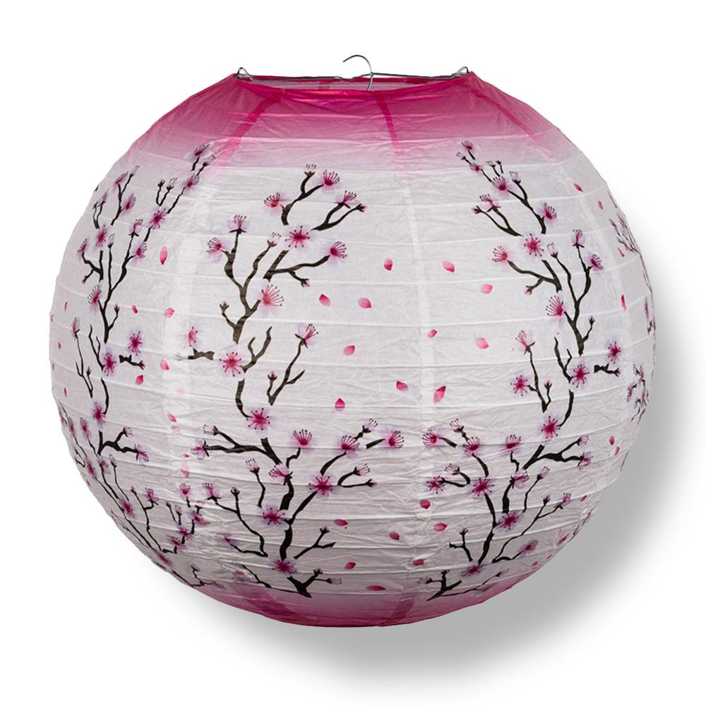 5 PACK | 14" Pink Cherry Blossom Tree Japanese Paper Lantern - AsianImportStore.com - B2B Wholesale Lighting and Decor