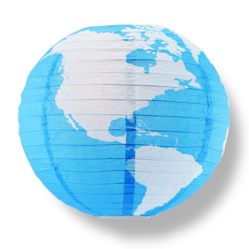 5 PACK | 14" Greater Detailed World Earth Globe Paper Lantern - AsianImportStore.com - B2B Wholesale Lighting and Decor